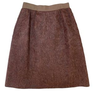 Dolce and Gabbana 90s Mohair Wool Textured Skirt High Waist Brown